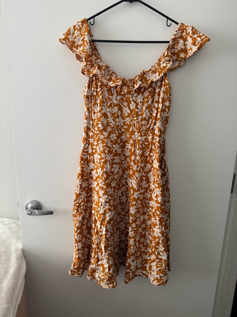 Old Navy Mustard Floral One-Shoulder Sundress